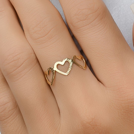 Anel 3 Corações - Ouro 18k