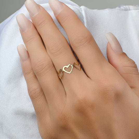 Anel 3 Corações - Ouro 18k