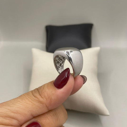 Anel Chapa Boleada Larga - Prata 925