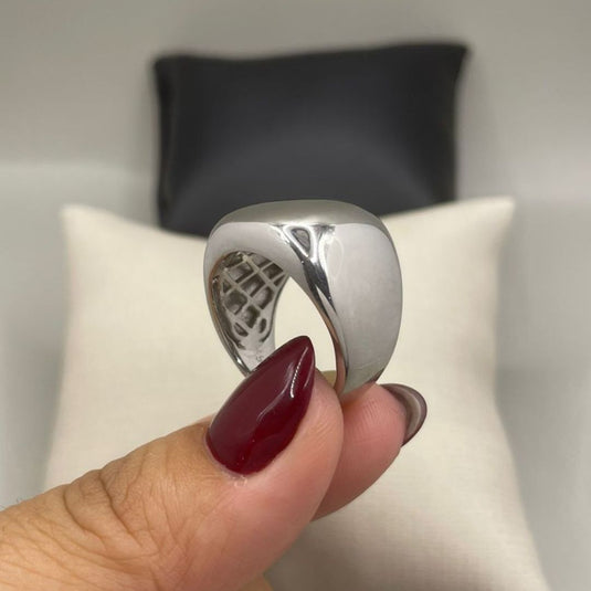 Anel Chapa Boleada Larga - Prata 925