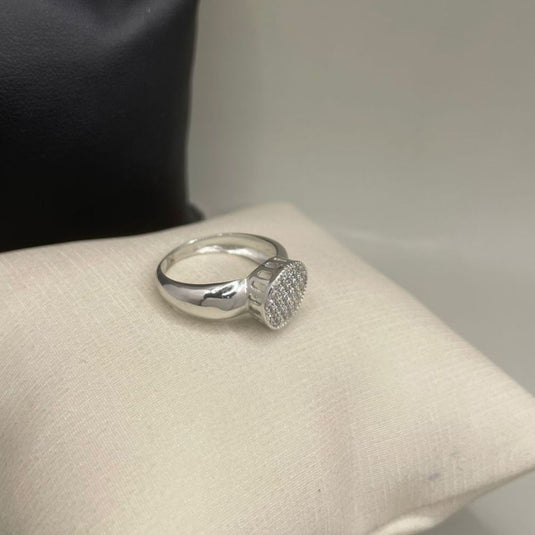 Anel Chuveiro Redondo Zircônia Prata 925