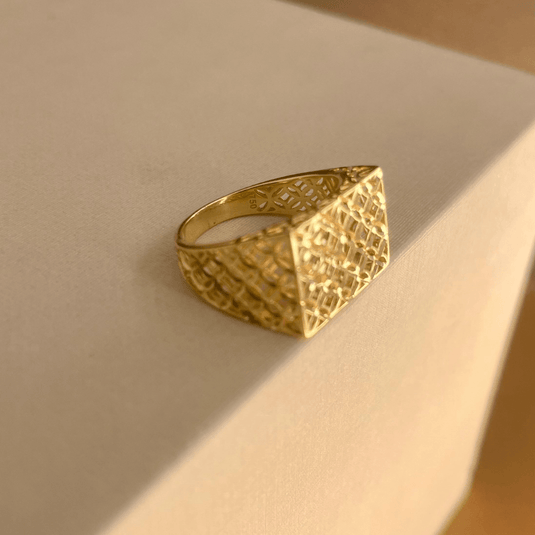 Anel Filigrana Largo em Ouro 18k