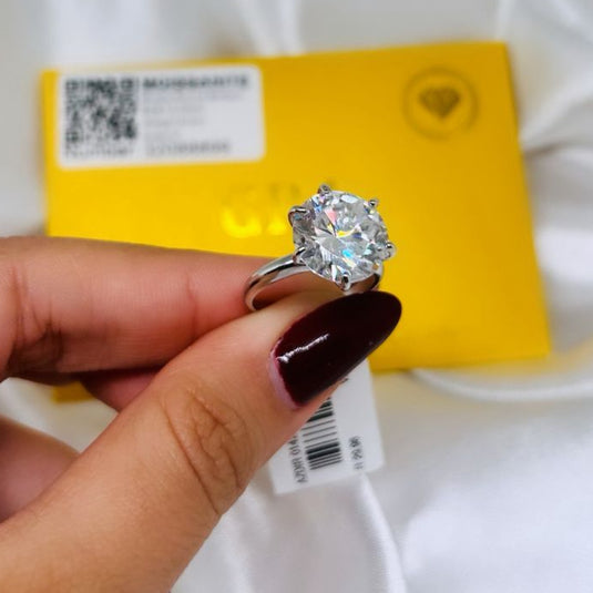 Anel Solitário Moissanite – Prata 925