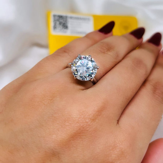 Anel Solitário Moissanite – Prata 925