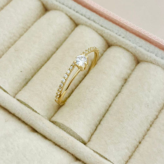 Anel Solitário Ouro 18k