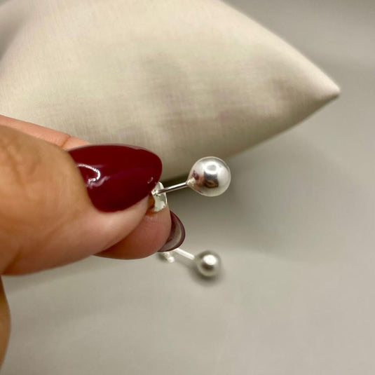 Brinco Bola Lisa 4mm Prata 925.