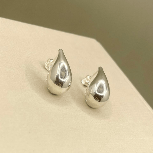 Brinco Gota Boleada Média Prata 925