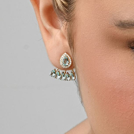 Brinco Gota com Garra Removível Ouro 18k