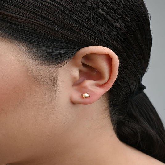 Brinco Pérola com Garra em Ouro 18k