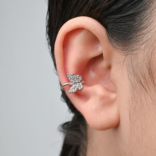 Brinco Piercing Borboleta Prata 925