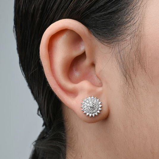 Brinco Sol Micro Zircônia - Prata 925