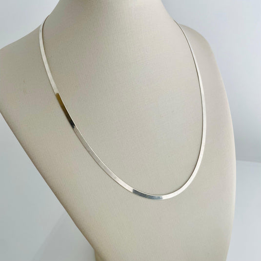 Corrente Fita Laminada 45cm Prata 925....