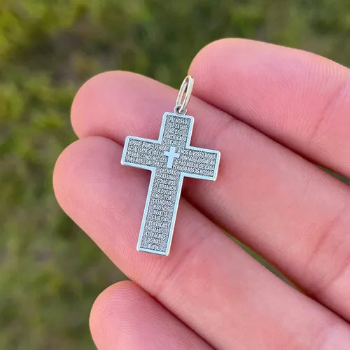 Pingente Crucifixo com Oração do Pai Nosso – Prata 925