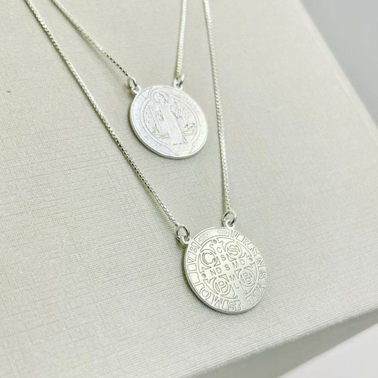 Escapulário São Bento 60cm Prata 925