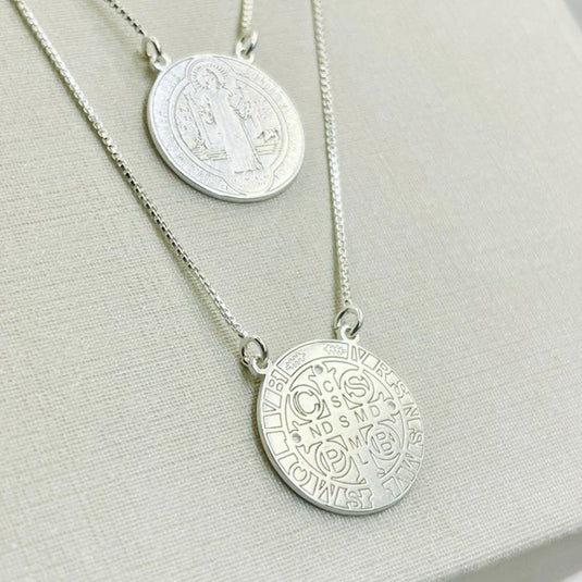 Escapulário São Bento 60cm Prata 925