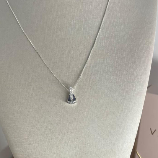 Gargantilha Nossa Senhora Aparecida 45cm Prata 925.