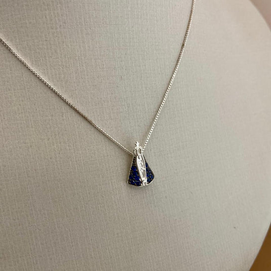 Gargantilha Nossa Senhora Aparecida 45cm Prata 925