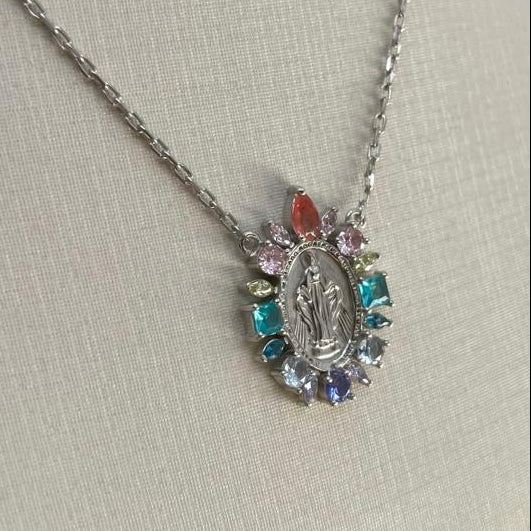 Gargantilha Nossa Senhora das Graças 45cm Prata925.