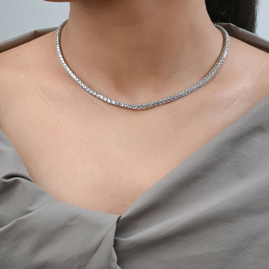 Gargantilha em Prata 925 Riviera com Zircônias