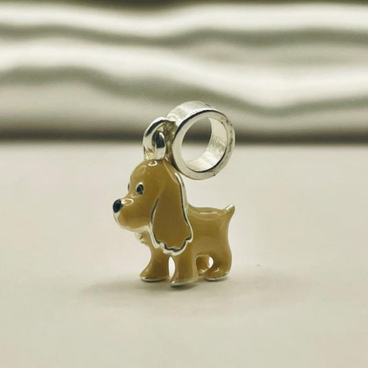 Pingente Berloque Cocker em Prata 925.