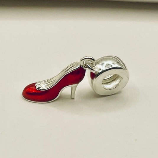 Pingente Berloque Scarpin Vermelho em Prata 925