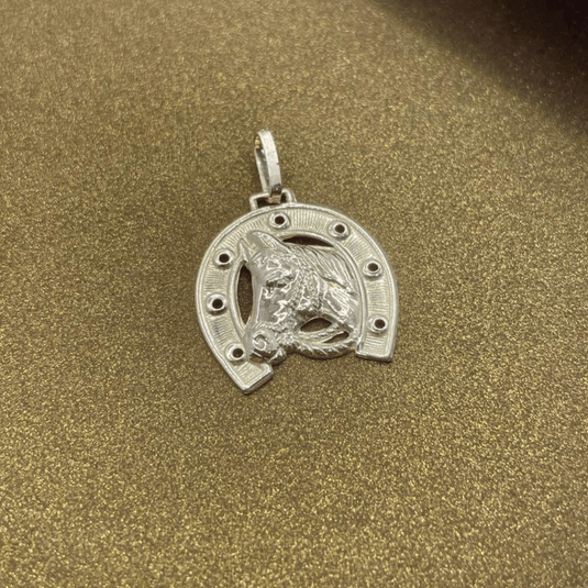 Pingente Cavalo Ferradura Prata 925.