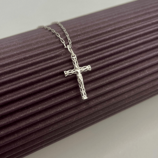 Pingente Cruz Com Cristo Prata 925