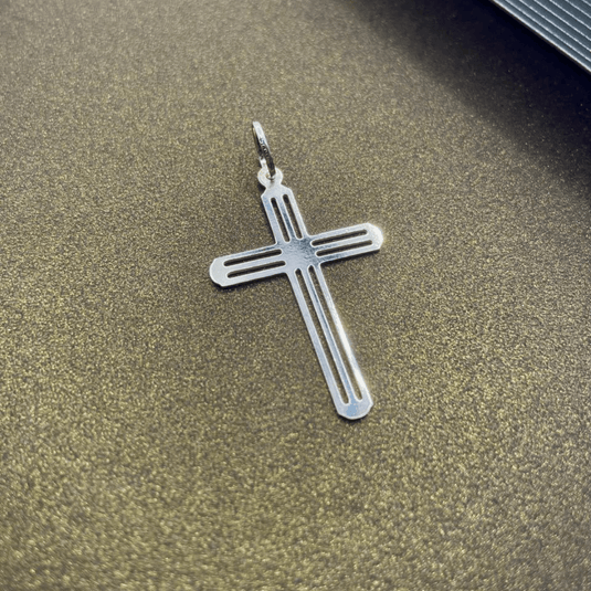 Pingente Cruz Vazada Fios em Prata 925