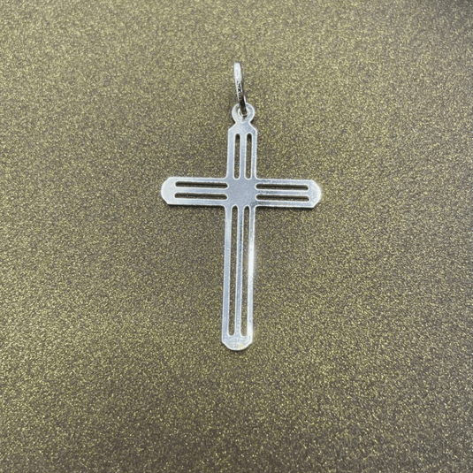 Pingente Cruz Vazada Fios em Prata 925