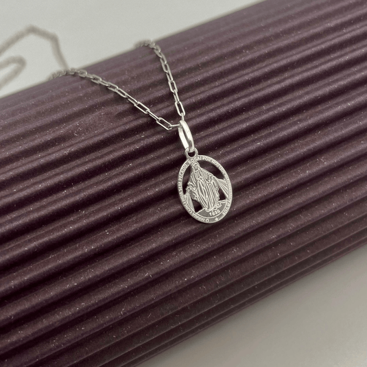 Pingente Medalha Nossa Senhora das Graças Prata 925