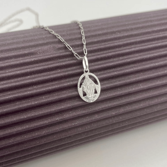 Pingente Medalha Nossa Senhora das Graças Prata 925