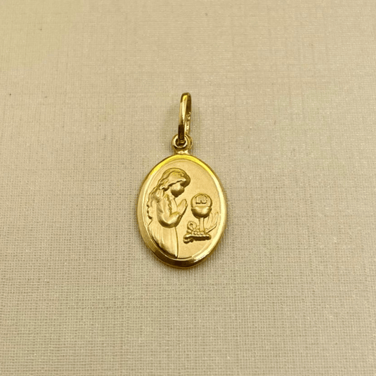 Pingente Primeira Comunhão Menina de Ouro 18k