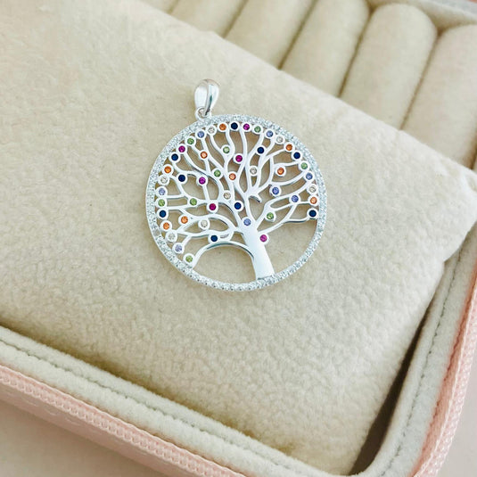 Pingente Árvore da Vida Colorido – Prata 925