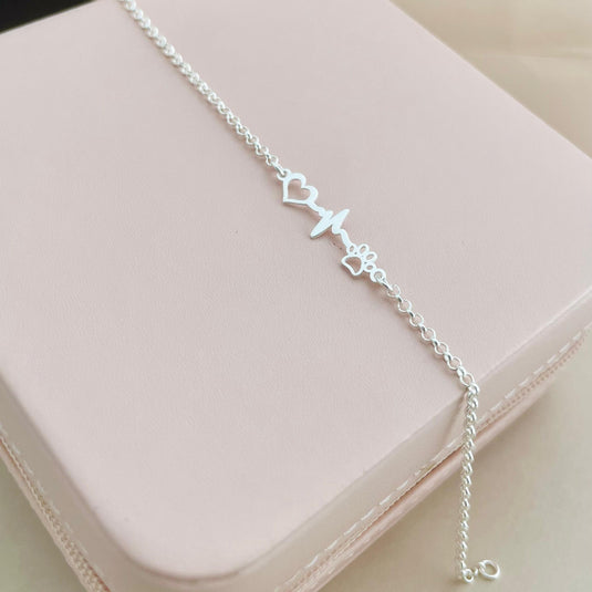 Pulseira Coração com Batimento – Prata 925