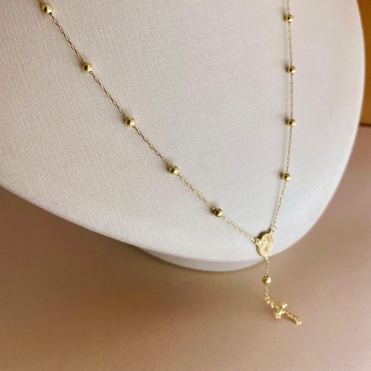 Terço Nossa Senhora das Neves em Ouro 18k - 45cm – Fé e Sofisticação em uma Joia Única