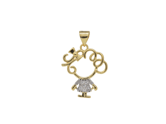 Pingente Menina Vazada Microzircônia