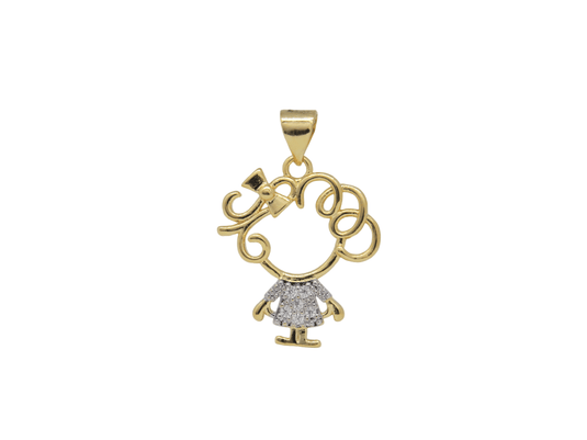 Pingente Menina Vazada Microzircônia