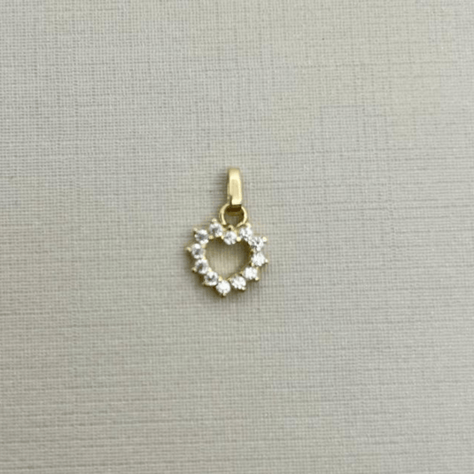 Pingente Coração Pequeno Vazado Ouro 18k