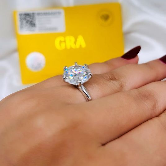 Anel Solitário Moissanite – Prata 925
