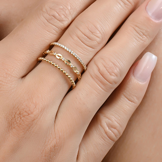 Anel Triplo Fios - Ouro 18k