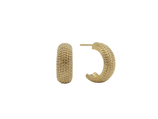 Brinco Argola Fio Largo Bolinhas - Semijoia Premium