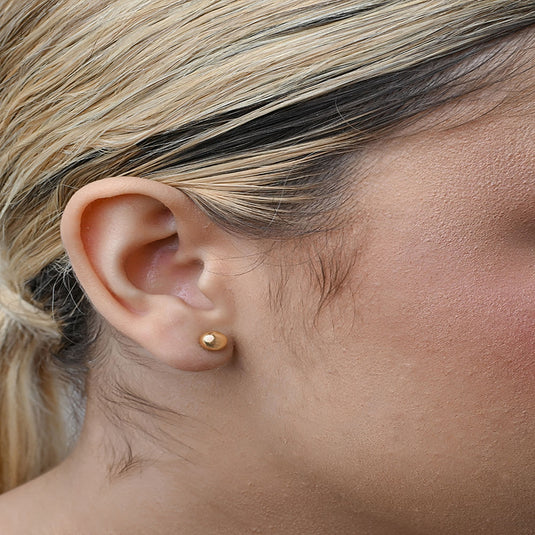 Brinco Bola Lisa 8.0MM em Ouro 18k