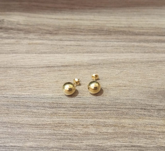 Brinco Bola Lisa 8.0MM em Ouro 18k