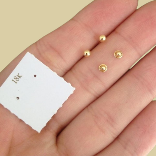 Brinco Bolinha Baby 3,00 mm em Ouro 18k – Delicadeza e Elegância para os Pequenos..