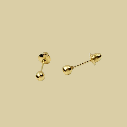 Brinco Bolinha Baby 3,00 mm em Ouro 18k – Delicadeza e Elegância para os Pequenos.