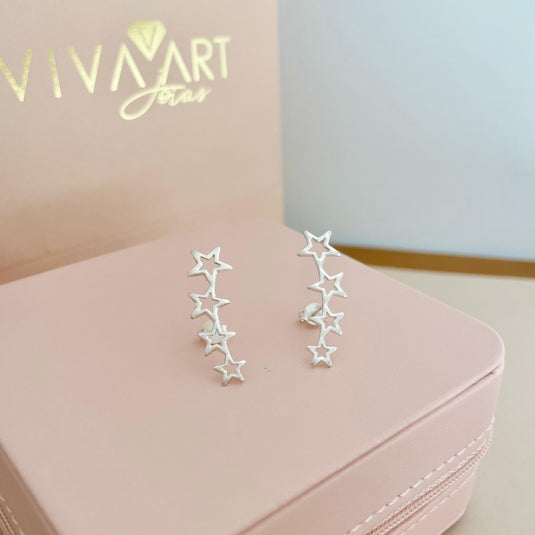 Brinco Ear Cuff Estrelinhas – Prata 925