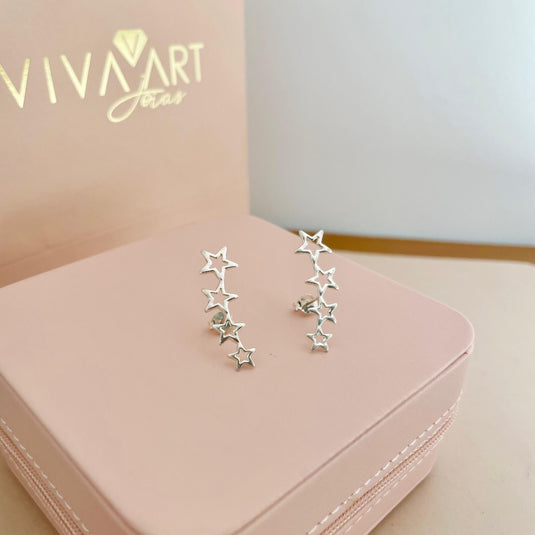 Brinco Ear Cuff Estrelinhas – Prata 925