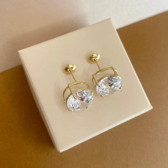 Brinco Ponto de Luz Zircônia 10MM em Ouro 18k 750 – Elegância e Brilho Incomparável.....