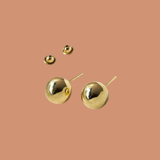 Brinco de Ouro 18k Bolinha 5mm.