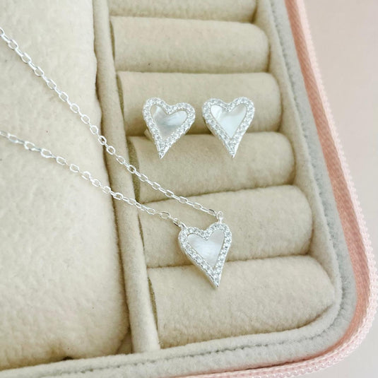 Conjunto Coração em Prata 925